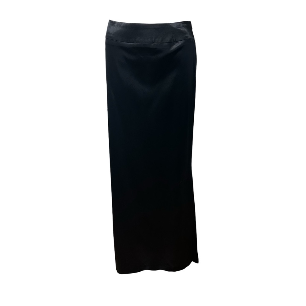 ABS Evening by Allen Schwartz black satin skirt with side slit sz 4